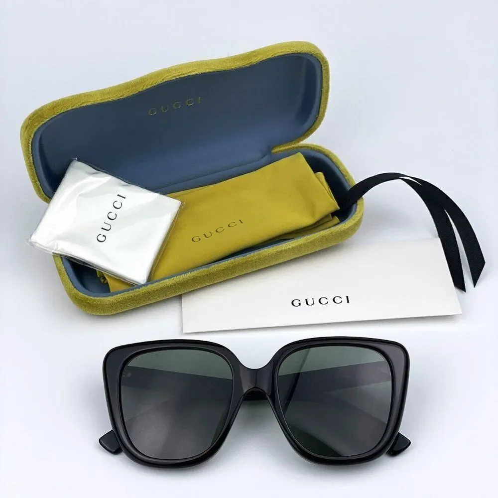 SALE! NEW Gucci GG1169S 003 Havana Green Square Oversized Women Sunglasses